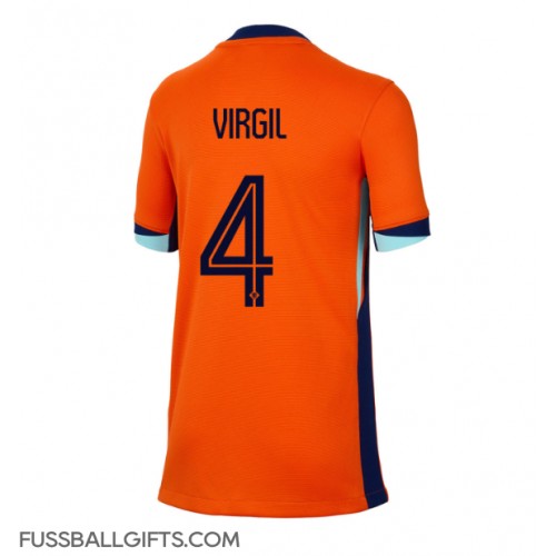 Niederlande Virgil van Dijk #4 Fußballbekleidung Heimtrikot Damen EM 2024 Kurzarm